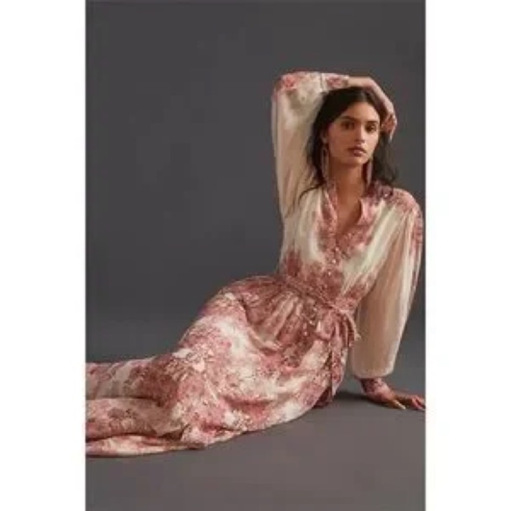 Forever That Girl Anthropologie Pink Vivienne Maxi Dress
